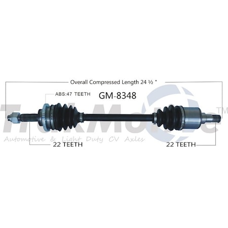 Surtrack Axle Cv Axle Shaft, Gm-8348 GM-8348